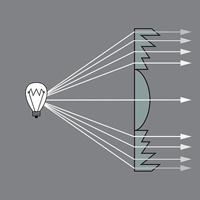 Fresnel stage light lens
