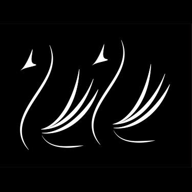 Stage light gobo for two swans